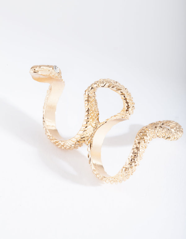 Gold Snake Multi Finger Ring