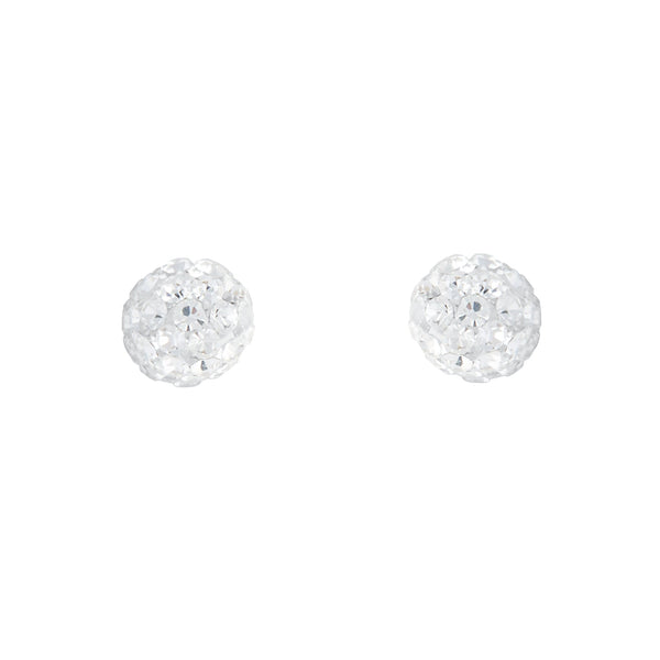 Sterling Silver Diamante Ball Stud