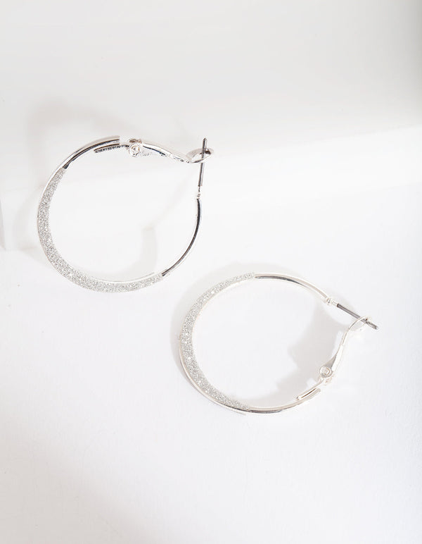 Silver Mini Flat Edge Hoop Earrings