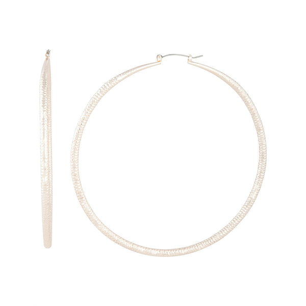 Pale Rose Gold Rounded Diamond Cut Hoop