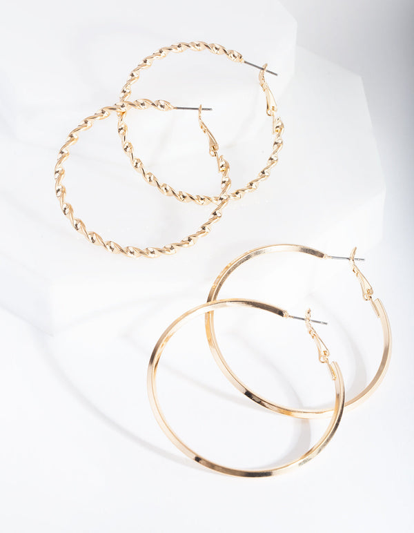 Gold Ultimate Hoop Earring 2 Pack