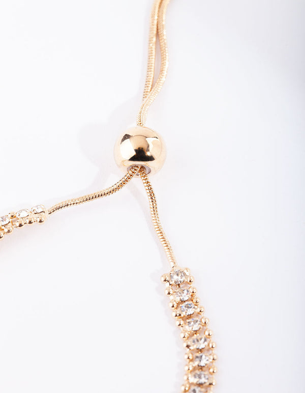 Gold Diamante Toggle Bracelet