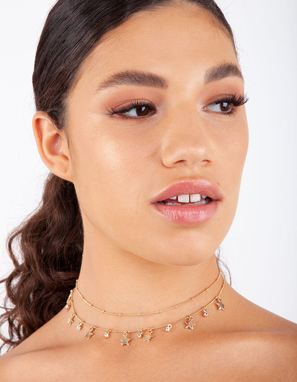 Gold Star Diamante Choker