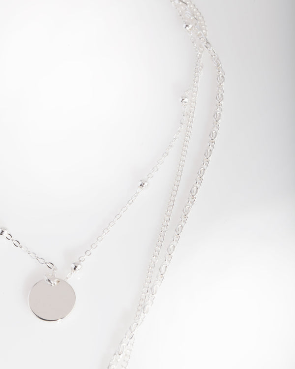 Silver Mixed Chain Choker Necklace