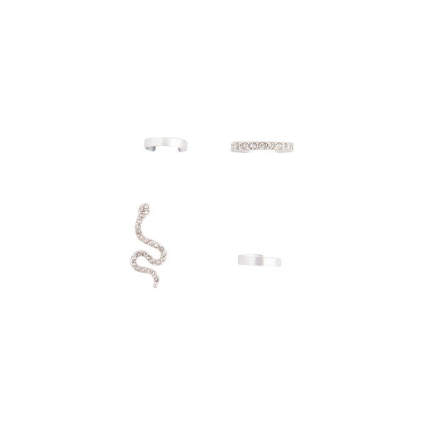 Silver Snake Stud and Cuff Pack