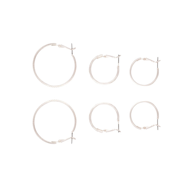 Rose Gold Multi Hoop 3 Pack