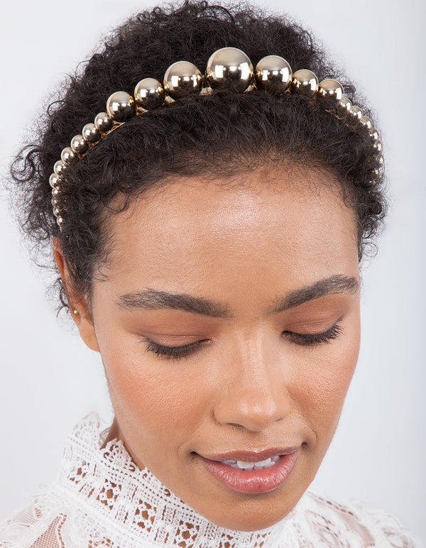 Gold Graduated Ball Headband