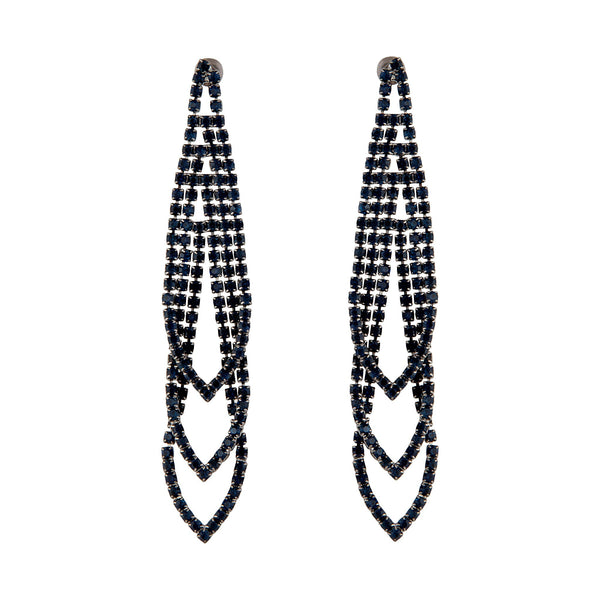 Midnight Gunmetal Loop Cup Chain Earrings