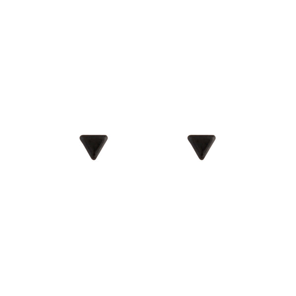 Black Solid Triangle Stud Earrings