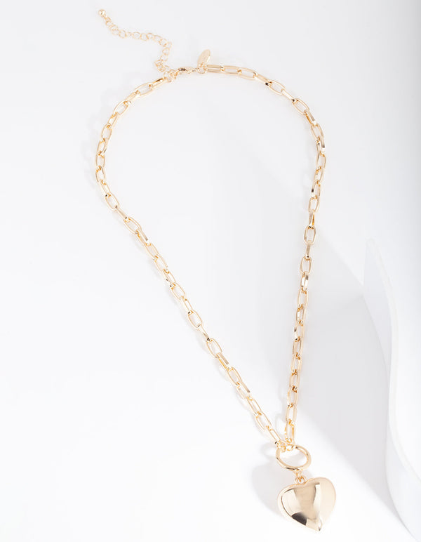 Gold Heart Chain Necklace