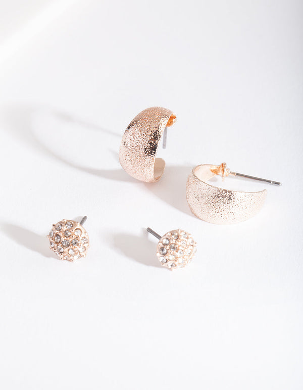 Rose Gold Multi Hoop Earring Pack