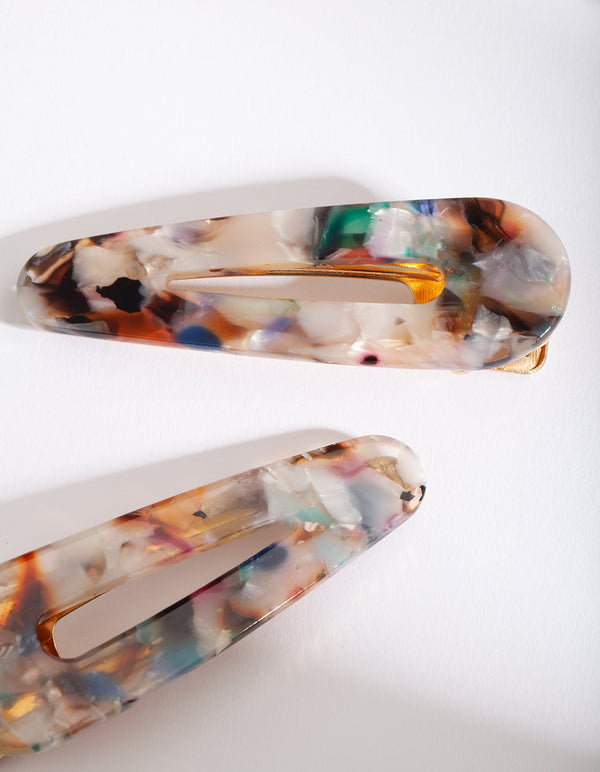 Pastel Multi Colour Hair Clip 2 Pack