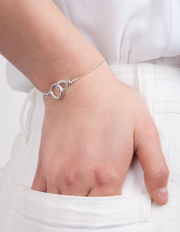 Silver Diamante Linked Bracelet