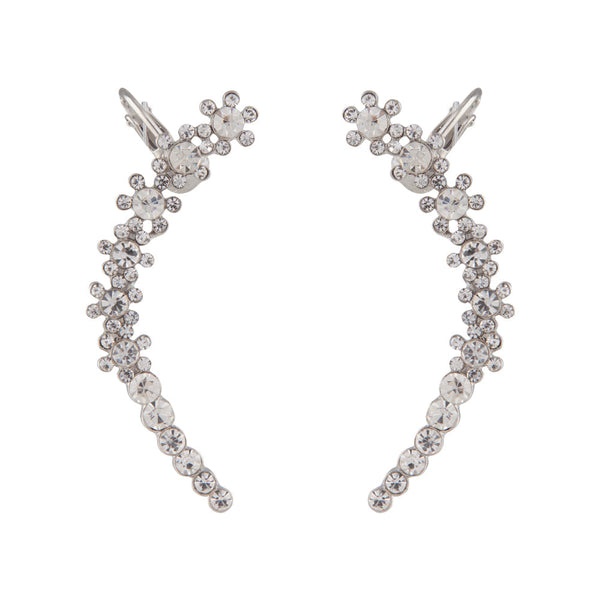 Diamante Double Flower Ear Cuff Pack