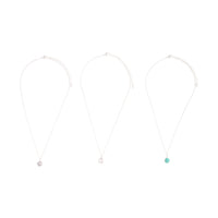 Silver Round Semi Precious Short 3 Pack Necklace - link has visual effect only