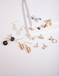Gold Cats Eye Drop Earring 12 Pack - link has visual effect only