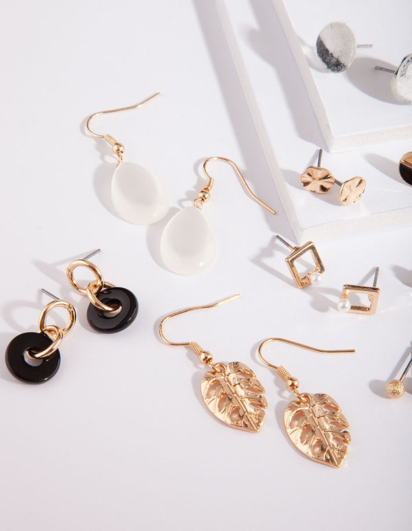 Gold Cats Eye Drop Earring 12 Pack