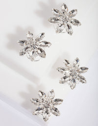 Flower Diamante Hair Jewels 4 Pack - link has visual effect only