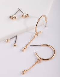 Dainty Cubic Zirconia Chain Earring - link has visual effect only