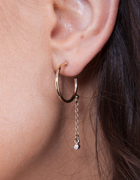Dainty Cubic Zirconia Chain Earring - link has visual effect only