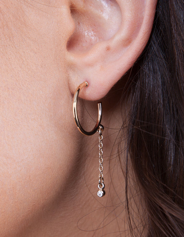 Dainty Cubic Zirconia Chain Earring