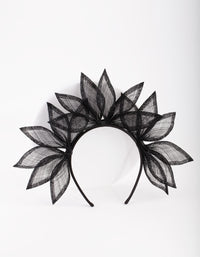 Black Sinamay Spike Leaf Headband - link has visual effect only