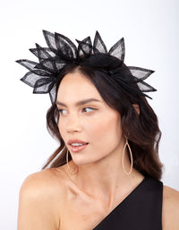 Black Sinamay Spike Leaf Headband - link has visual effect only