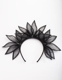 Black Sinamay Spike Leaf Headband - link has visual effect only