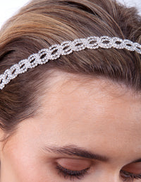 Silver Diamante Loop Stretchiest Headband - link has visual effect only