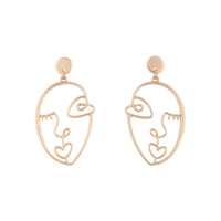 Gold Artist Inspired Face Drop Earrings - link has visual effect only