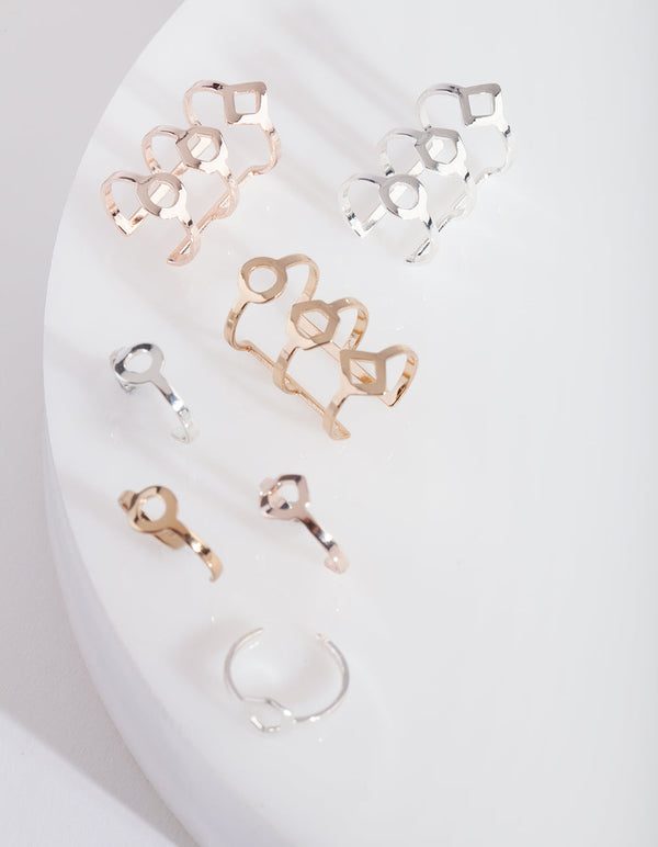Mixed Metal Multi Ear Cuff Pack