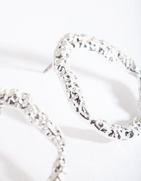 Silver Mini Textured Loop Earrings - link has visual effect only