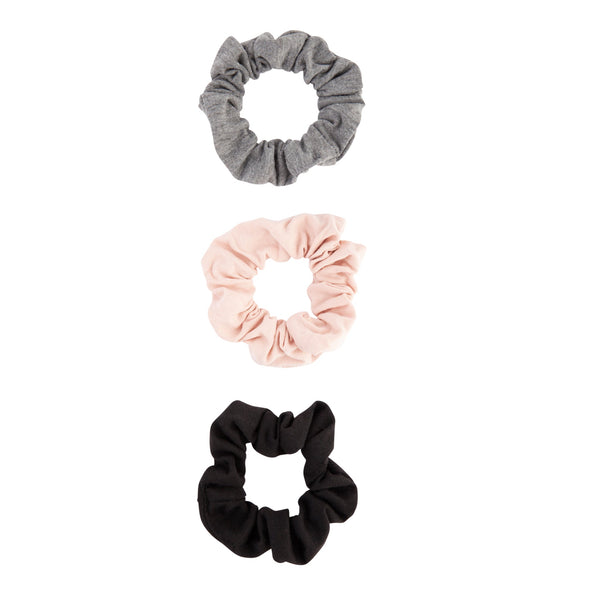Pink Black Grey Jersey Scrunchie Pack