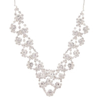 Rhodium Diamante V Shape Bib Necklace - link has visual effect only