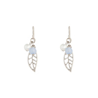 Rhodium Leaf Drop Earrings - link has visual effect only