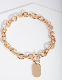 Thick Gold Chain Pendant Necklace - link has visual effect only