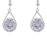 Cubic Zirconia Silver Teardrop Earrings - link has visual effect only