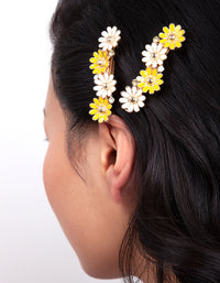 Gold Yellow Daisy Hair Clip 2 Pack - link has visual effect only