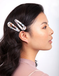 Pastel Multi Colour Hair Clip 2 Pack - link has visual effect only