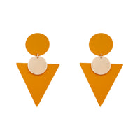 Mustard Rubber Geometric Drop Earrings - link has visual effect only