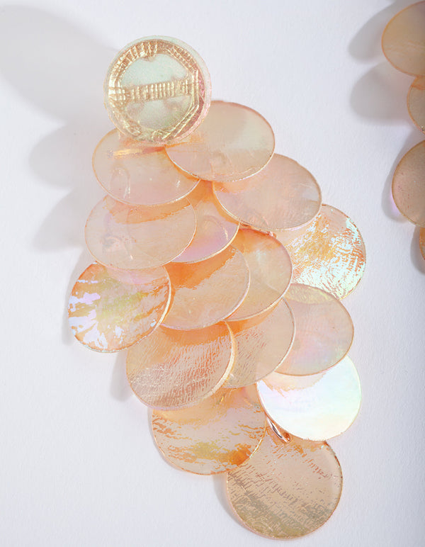 Reflective Shell Disc Earrings