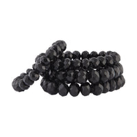 Black Faceted Bead Stretch Bracelet 4 Pack - link has visual effect only