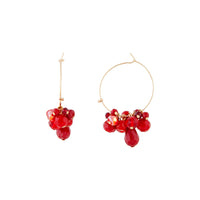 Red Gold Facet Bead Charm Hoop - link has visual effect only