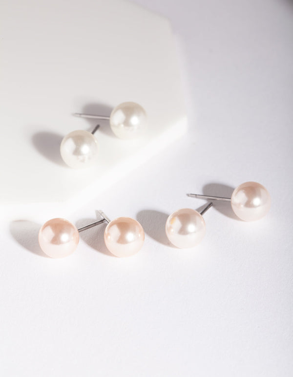 Pearl Stud Earring 3 Pack