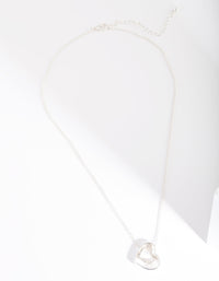 Silver Double Heart Necklace - link has visual effect only