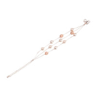 Rose Gold Multi Textured Bead Station Bracelet - link has visual effect only