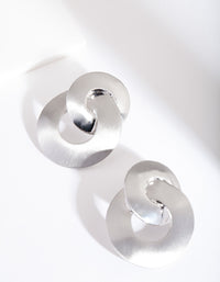 Rhodium Brushed Metal Earrings - link has visual effect only