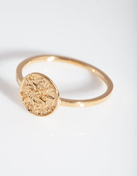 Vergulde sterling zilveren muntring - link has visual effect only