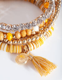Gold Yellow Friendship Bracelet 10 Pack - link has visual effect only