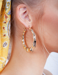Gold Chunky Section Hoop Earrings - link has visual effect only